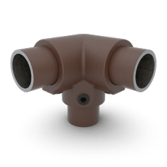Buiskoppeling Drieweg kniestuk 90° - vintage bruin-B / 26,9 mm